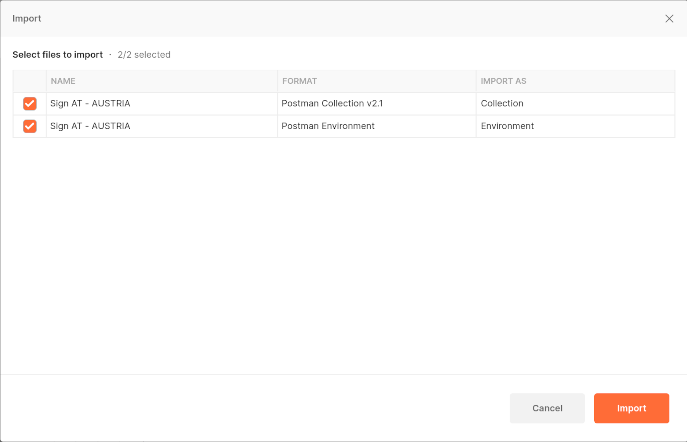 postman select files